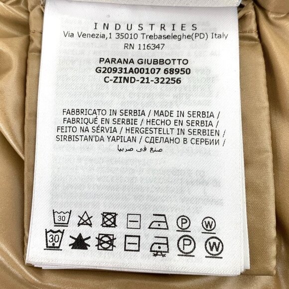 Moncler Black & Tan Hooded Down Puffer Jacket With Logo Patch - Picture 7 of 8